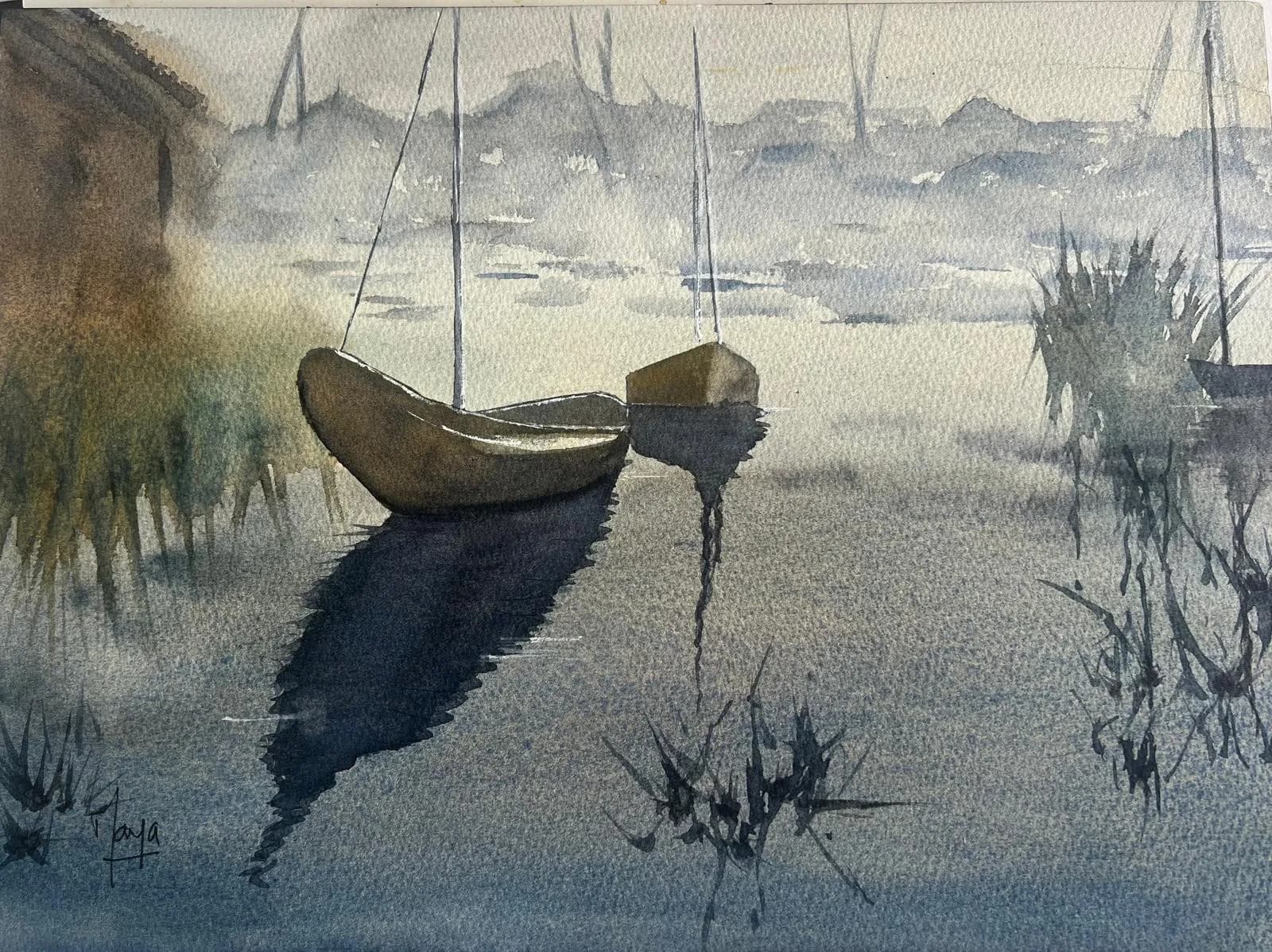 aquarelle Marais Poitevin France octobre 2025