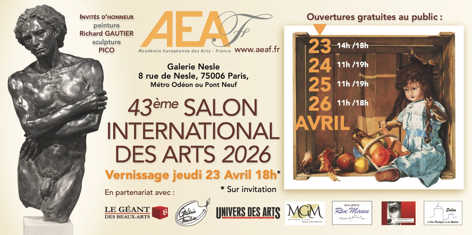affiche exposition à la galerie Nesle