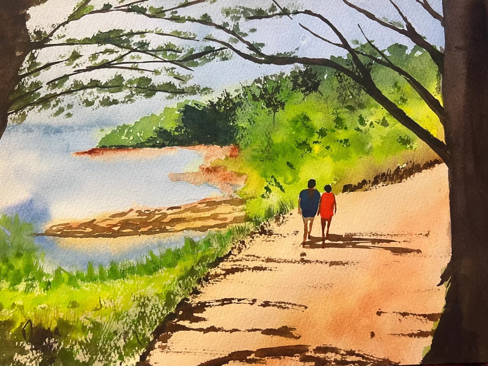 aquarelle Côte d'Armor Bretagne février 2025