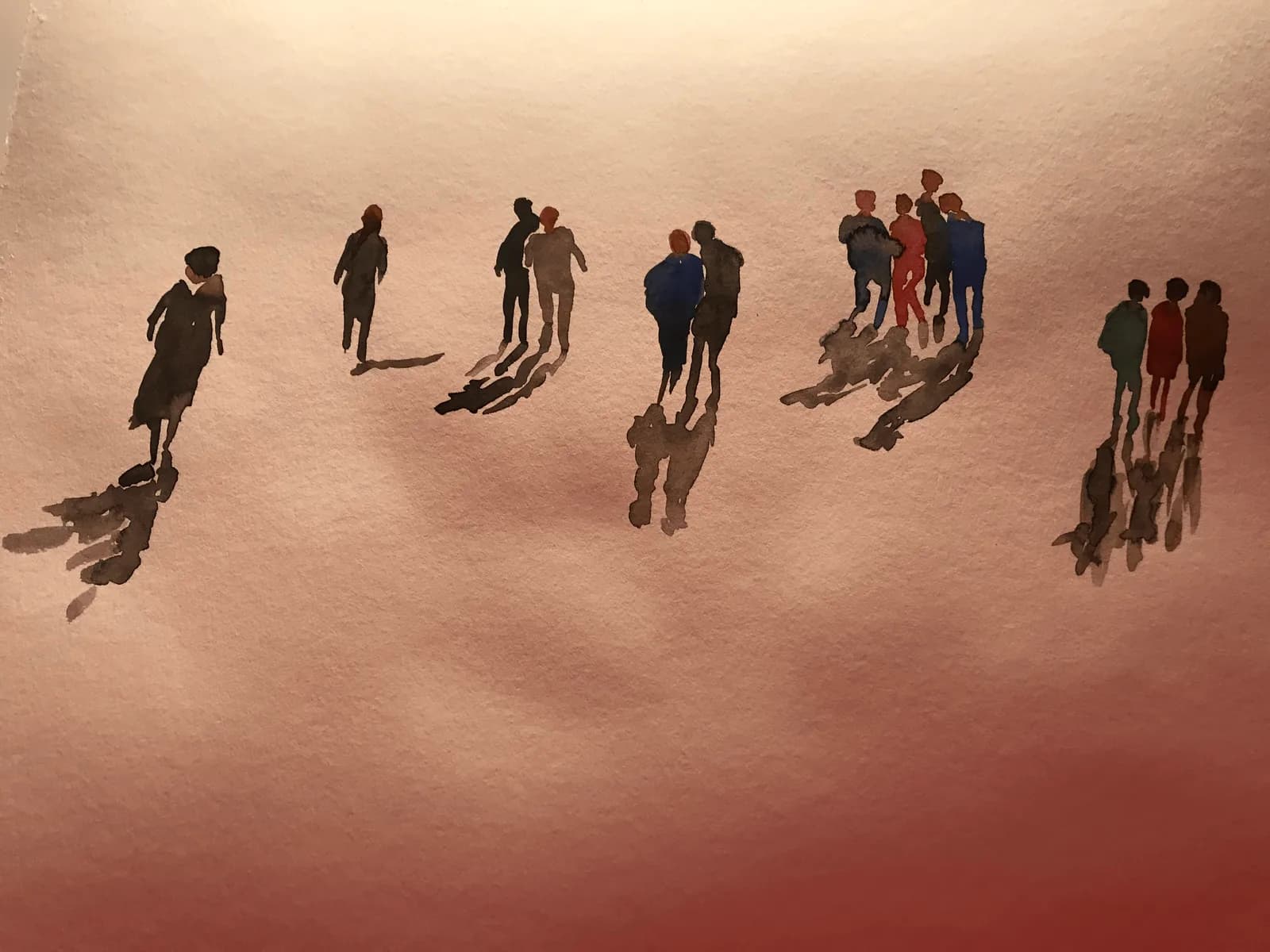 aquarelle marcher dans le sable avril 2020
