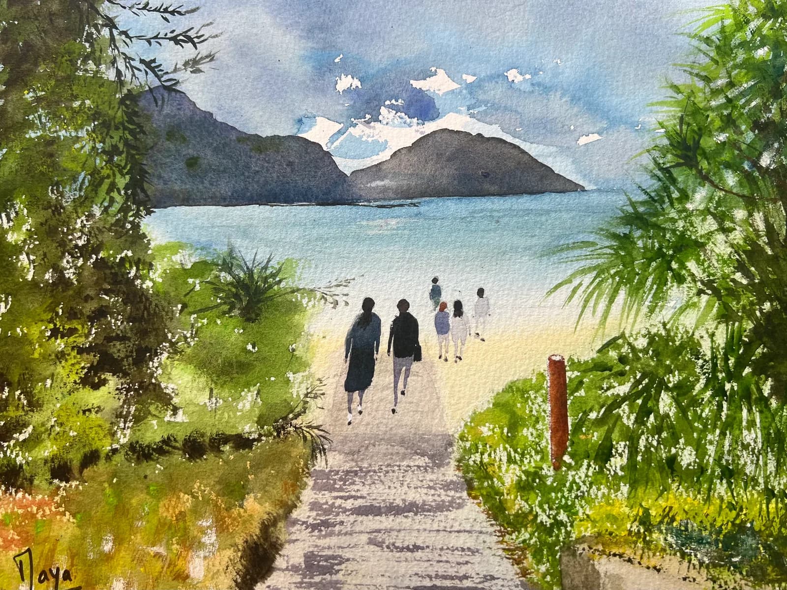 aquarelle Tokashikijima Japon février 2025