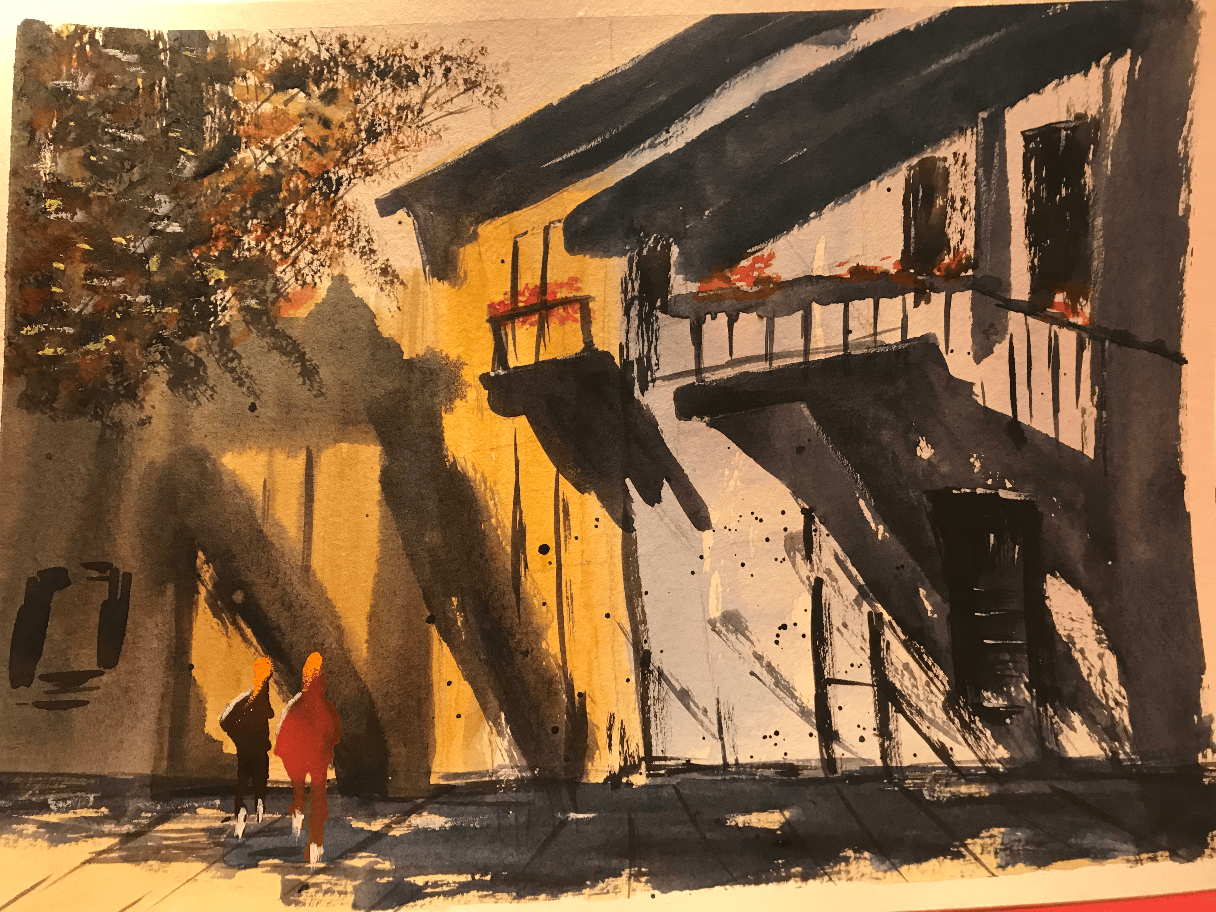aquarelle verone italie decembre 2019